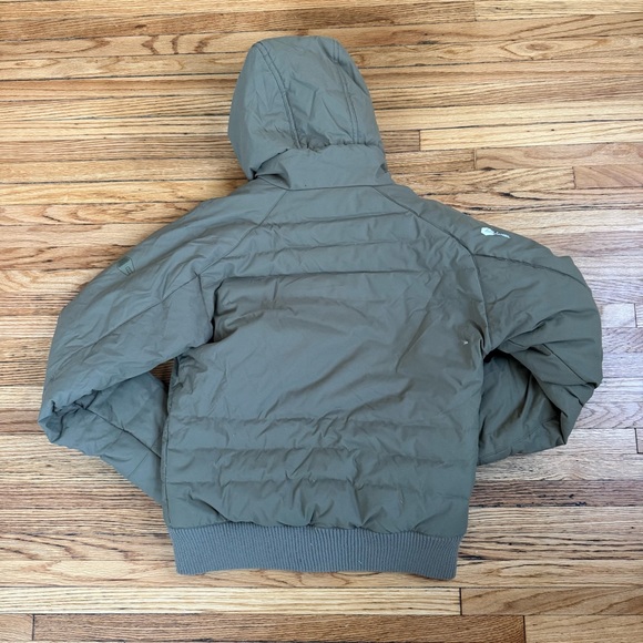 Helly Hansen Hooded Puffer Jacket Olive Green Women’s M Winter Coat - Picture 7 of 8